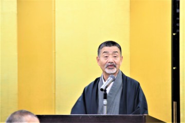 　　祝賀会会場　県人会会長　挨拶　　清水寺　洗心洞